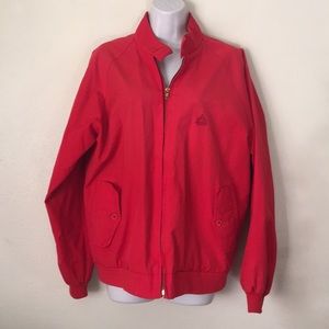 Vintage IZOD men’s red jacket with plaid lining.